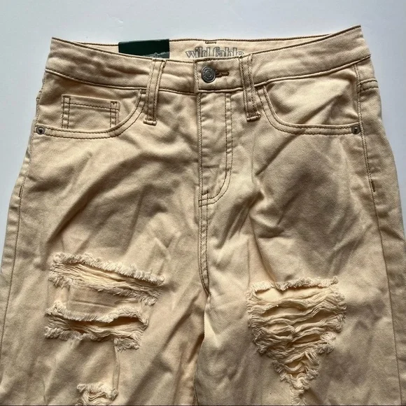 Wild Fable Cream Distressed High Rise Skater Jeans Sz 2 - Picture 6 of 8